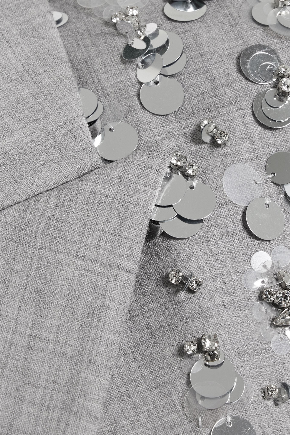 Simkhai Getty Double-breasted Embellished Wool Blazer In Gray