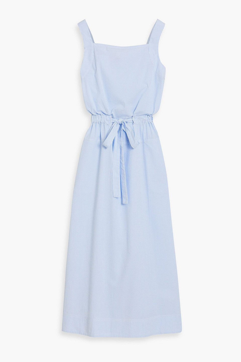 Max Mara Paniflo Striped Cotton-seersucker Midi Dress