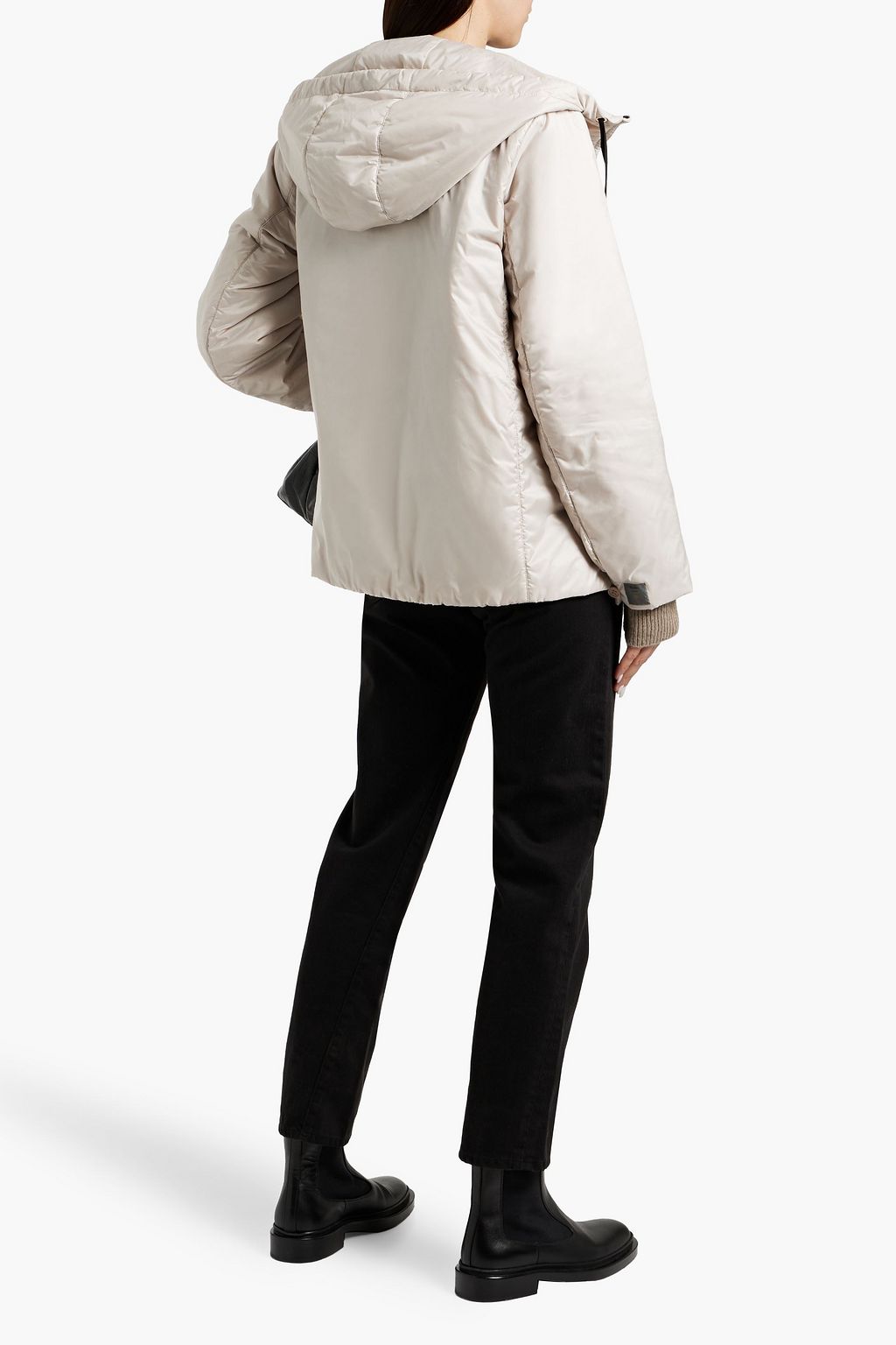 MAX MARA THE CUBE Greenh padded shell hooded jacket