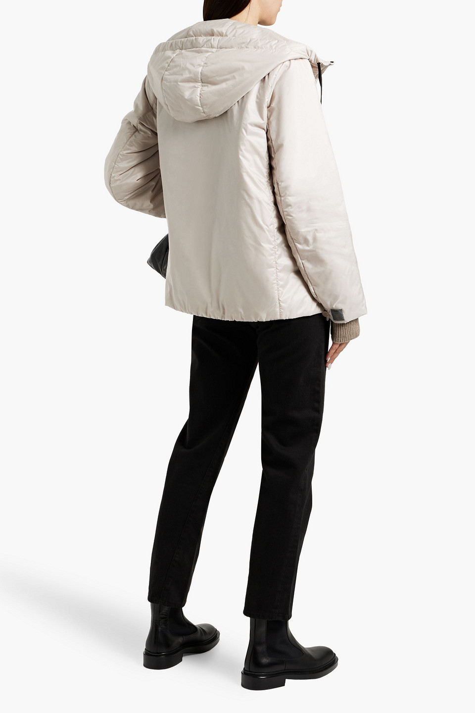 Max Mara Greenh Down Jacket In Ivory Anti-drop Fabric In White