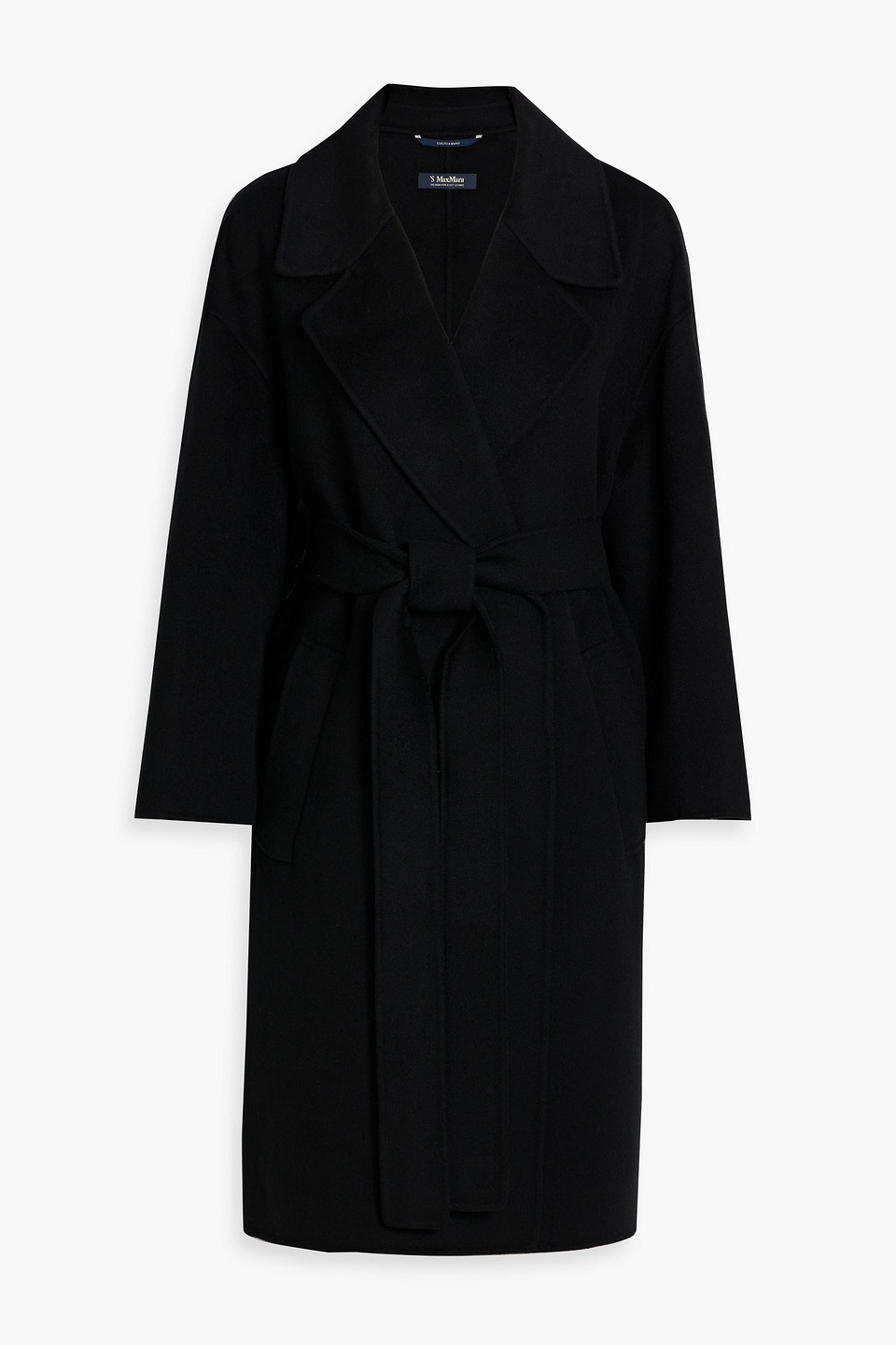Max Mara Africa Wool-felt Coat In Black