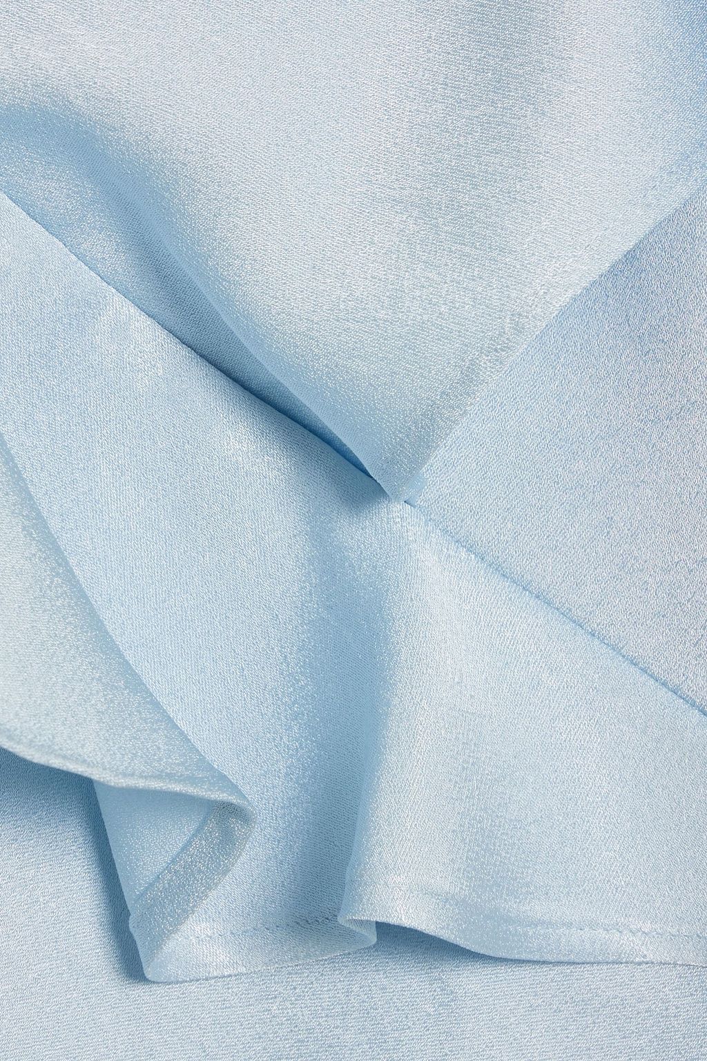 SIMKHAI Diane cold-shoulder ruffled satin-crepe top