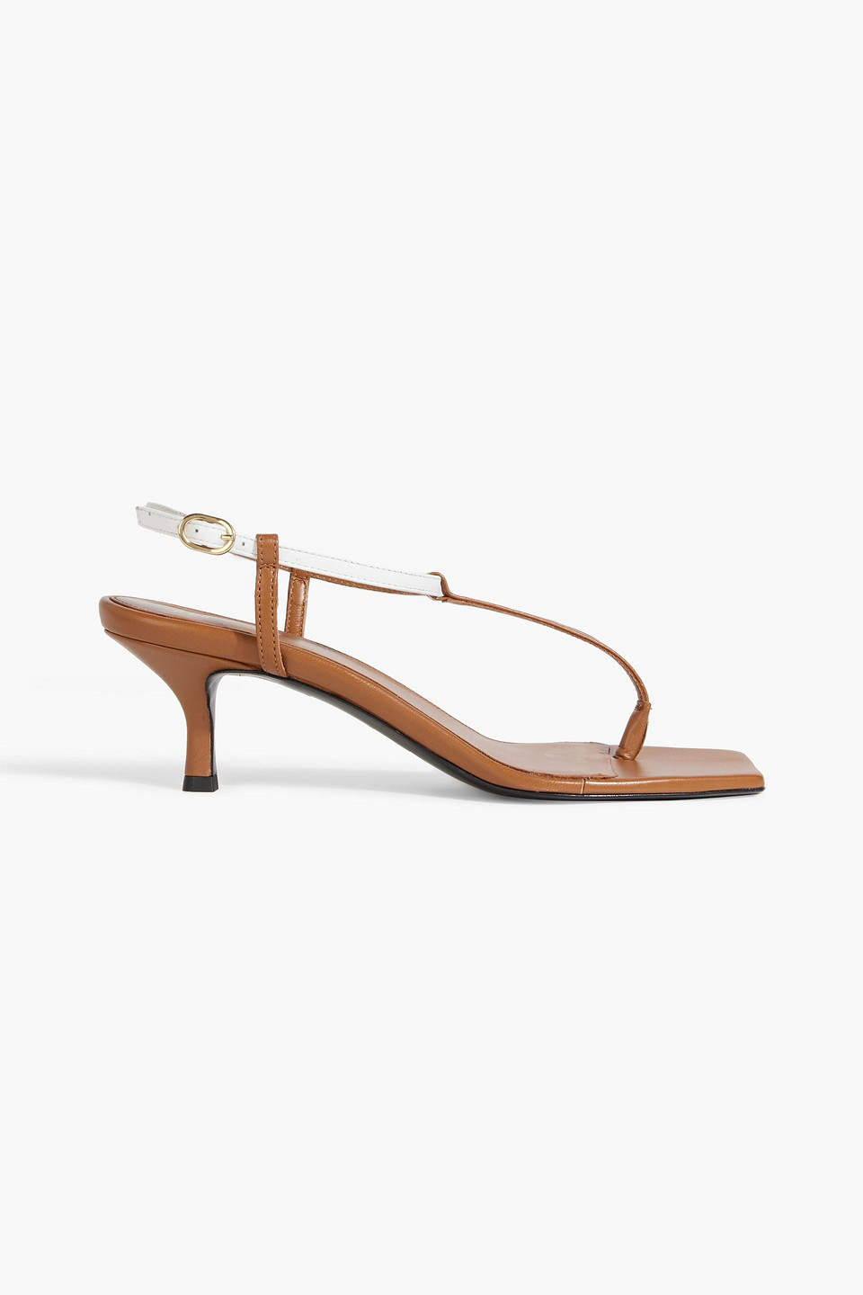 Totême The Bicolor Leather Slingback Sandals In Brown
