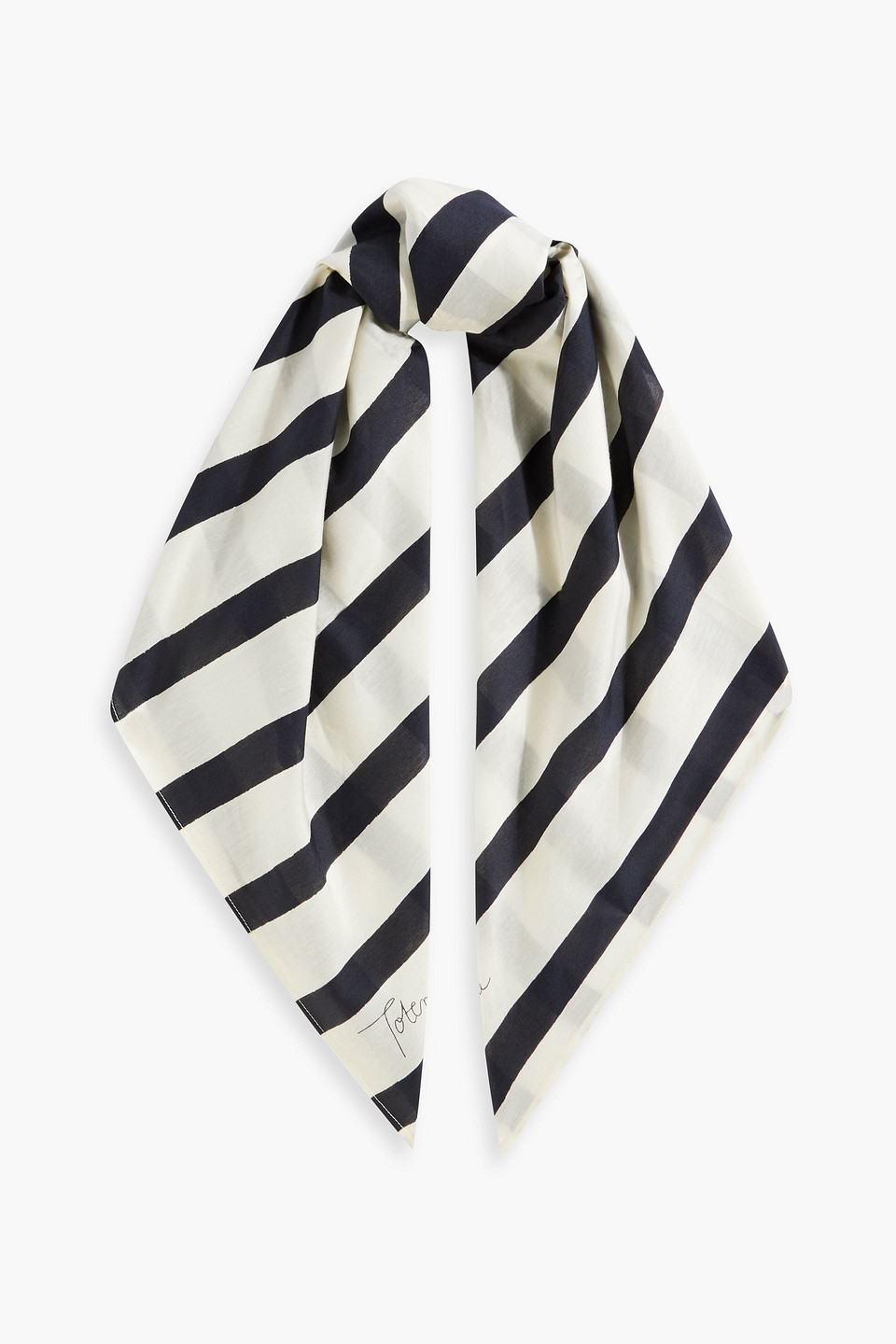 Totême Striped Cotton And Silk-blend Scarf
