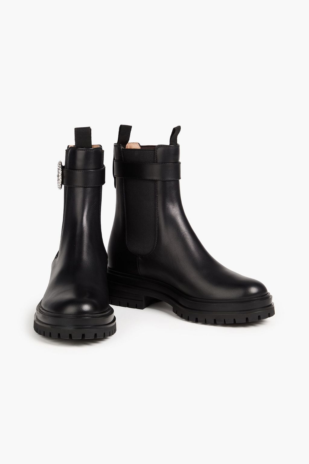 GIANVITO ROSSI 버클 장식 가죽 첼시 부츠