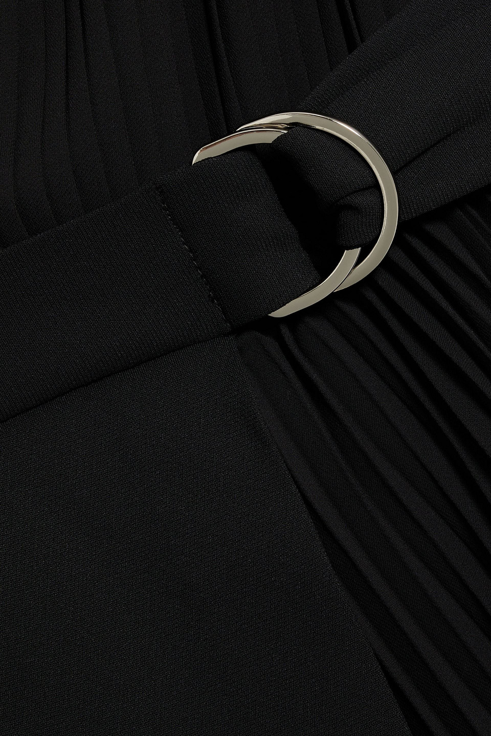 Shop Simkhai Margo Wrap-effect Pleated Crepe Mini Dress In Black