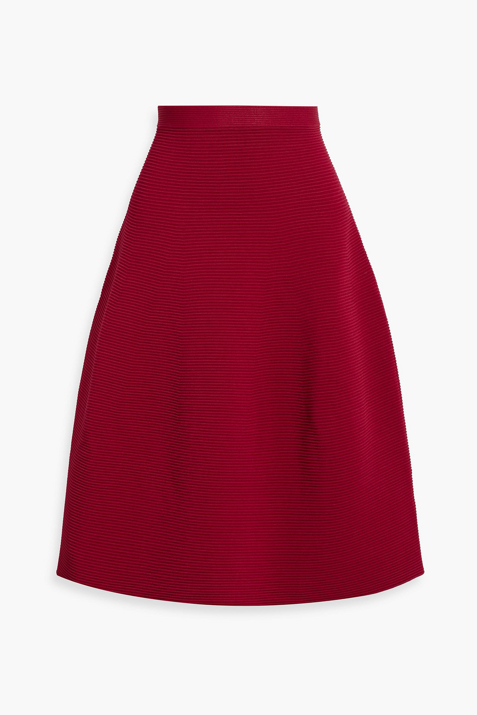 Simkhai Jennifer Ribbed-knit Midi Skirt In Crimson