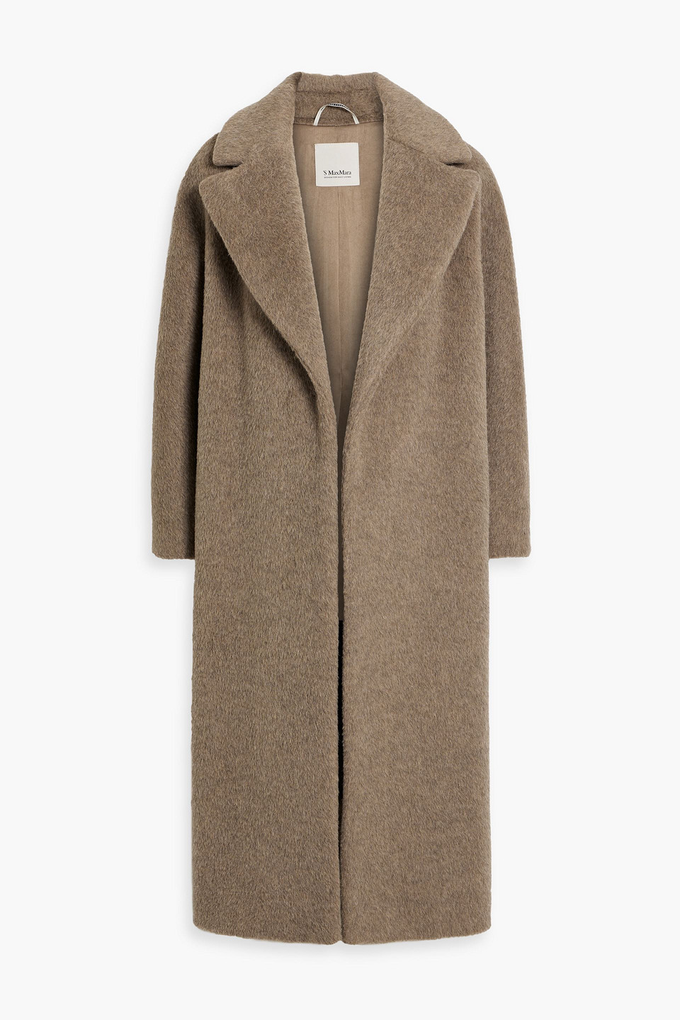 Max Mara Zucchero Brushed Wool-blend Coat In Brown