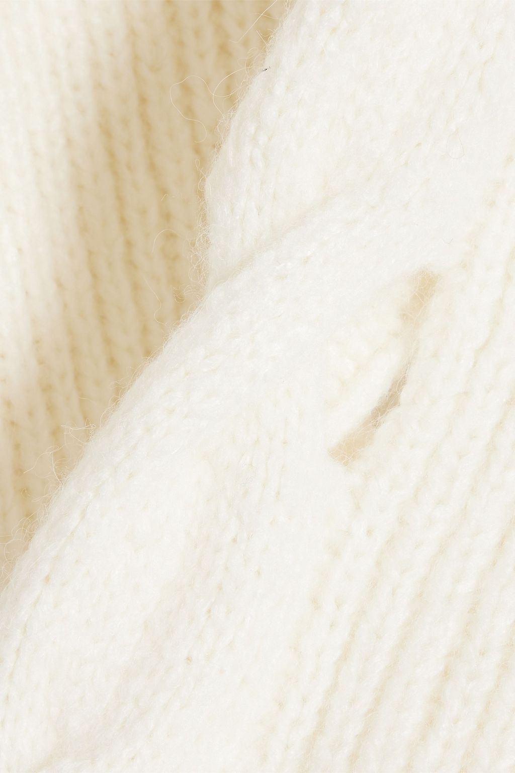 SIMKHAI Montrose cutout ribbed and cable-knit turtleneck sweater
