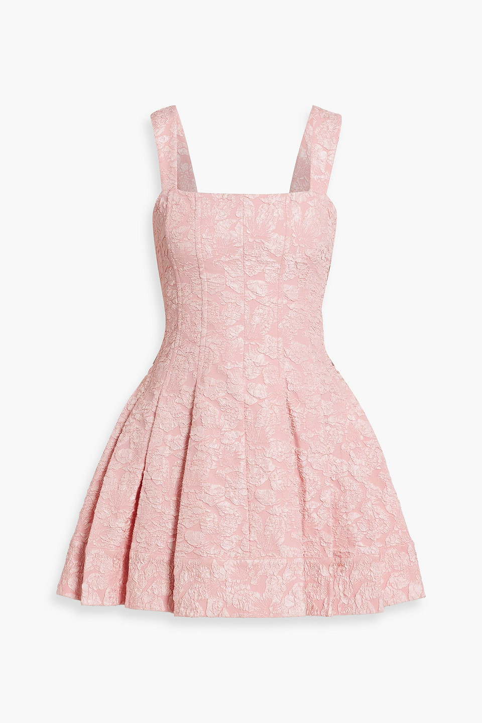 Simkhai Jovie Pleated Cloqué Mini Dress In Baby Pink