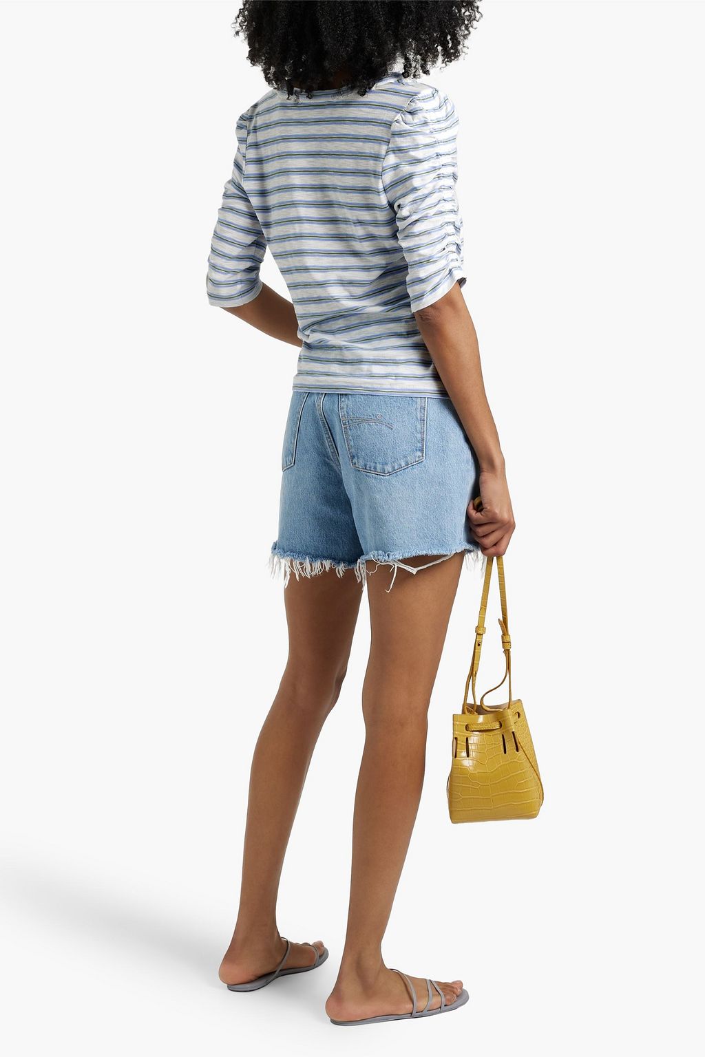 VERONICA BEARD Netto striped Pima cotton-jersey T-shirt