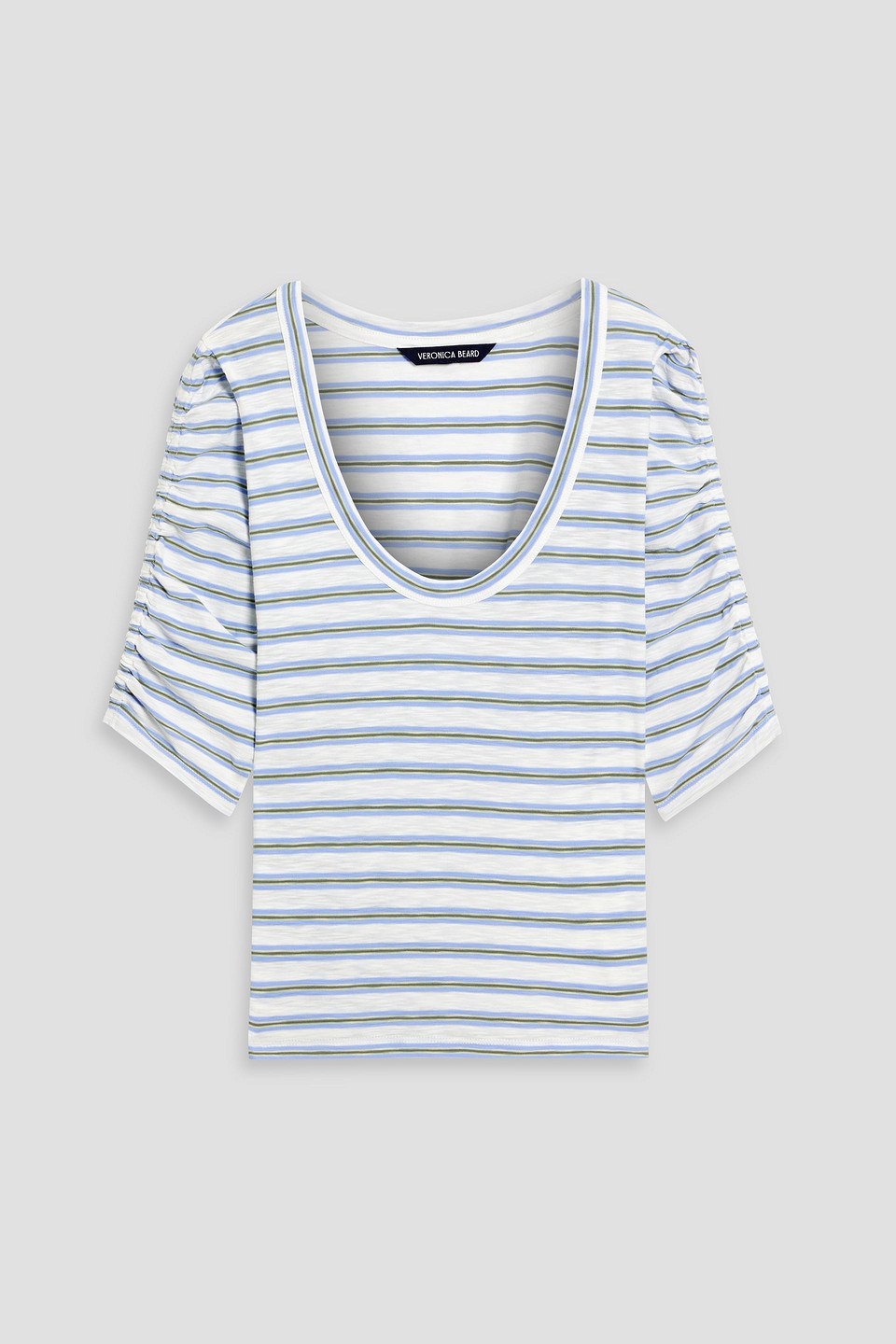 Veronica Beard Netto Striped Pima Cotton-jersey T-shirt In White