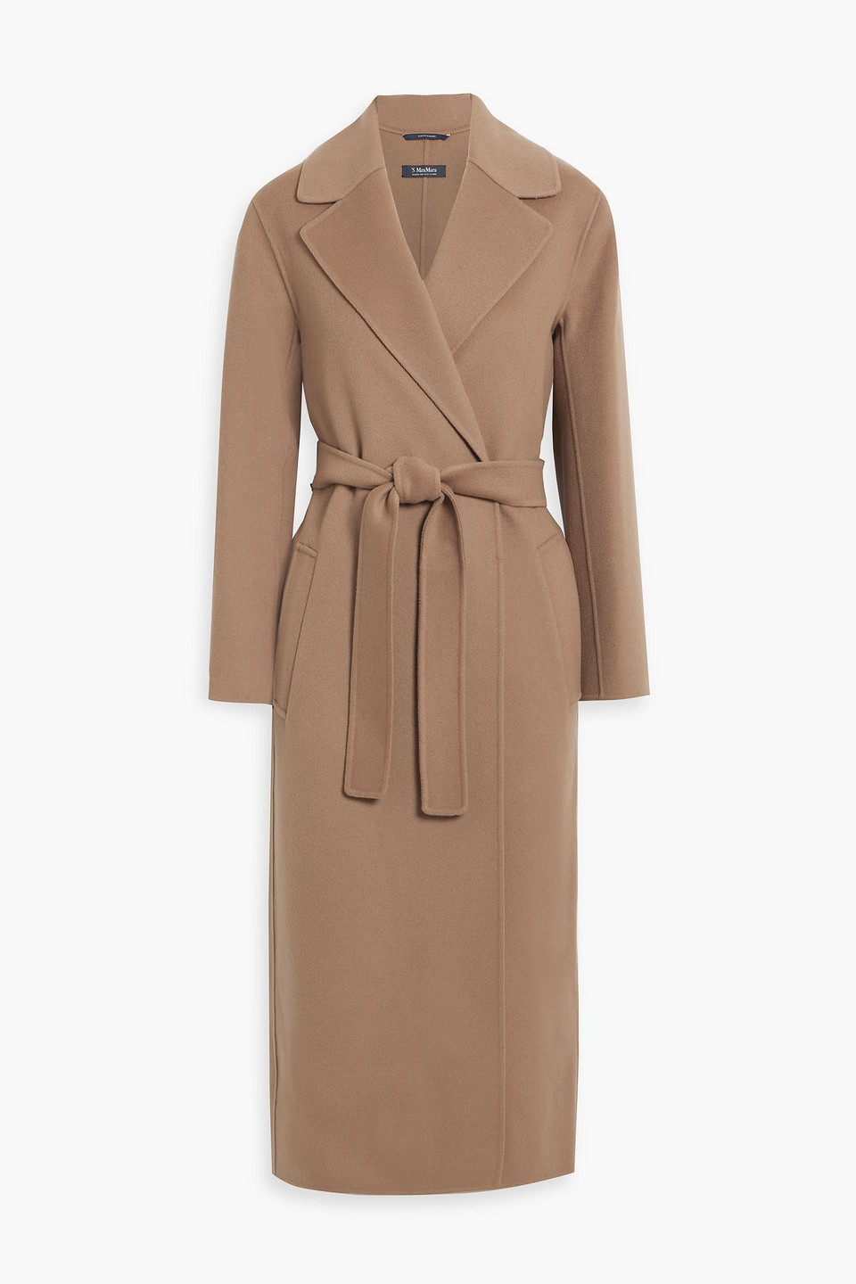 Max Mara Luci Belted Wool-felt Coat In Brown