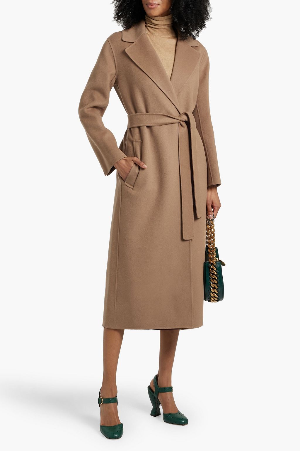 'S MAX MARA Luci belted wool-felt coat