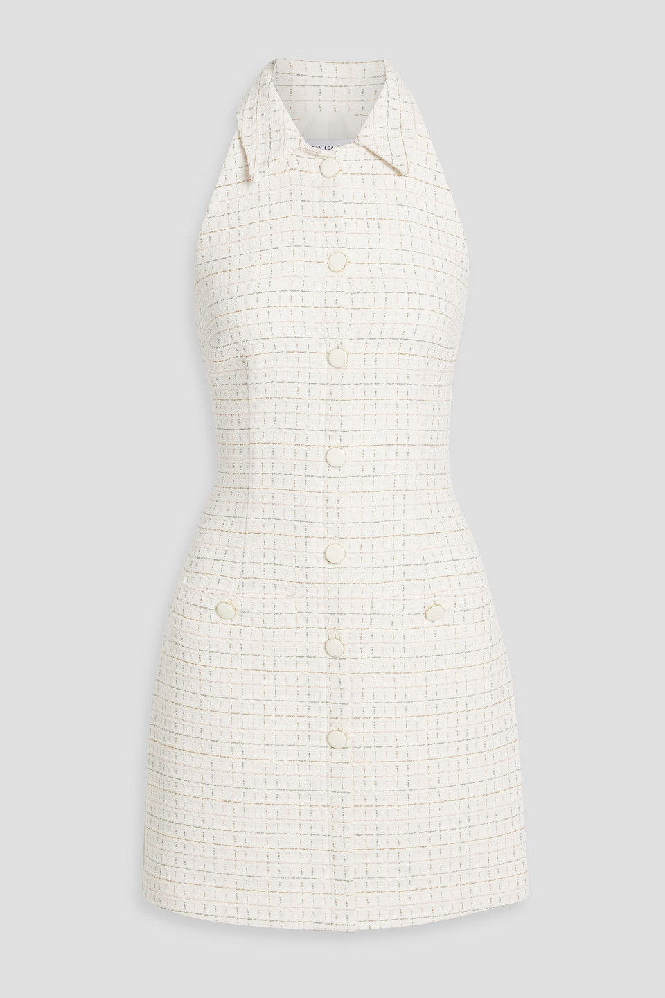 Veronica Beard Roxanne Cotton-tweed Mini Dress In White