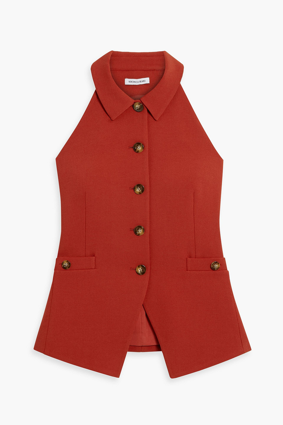 Veronica Beard Orlinda Crepe Vest In Brown