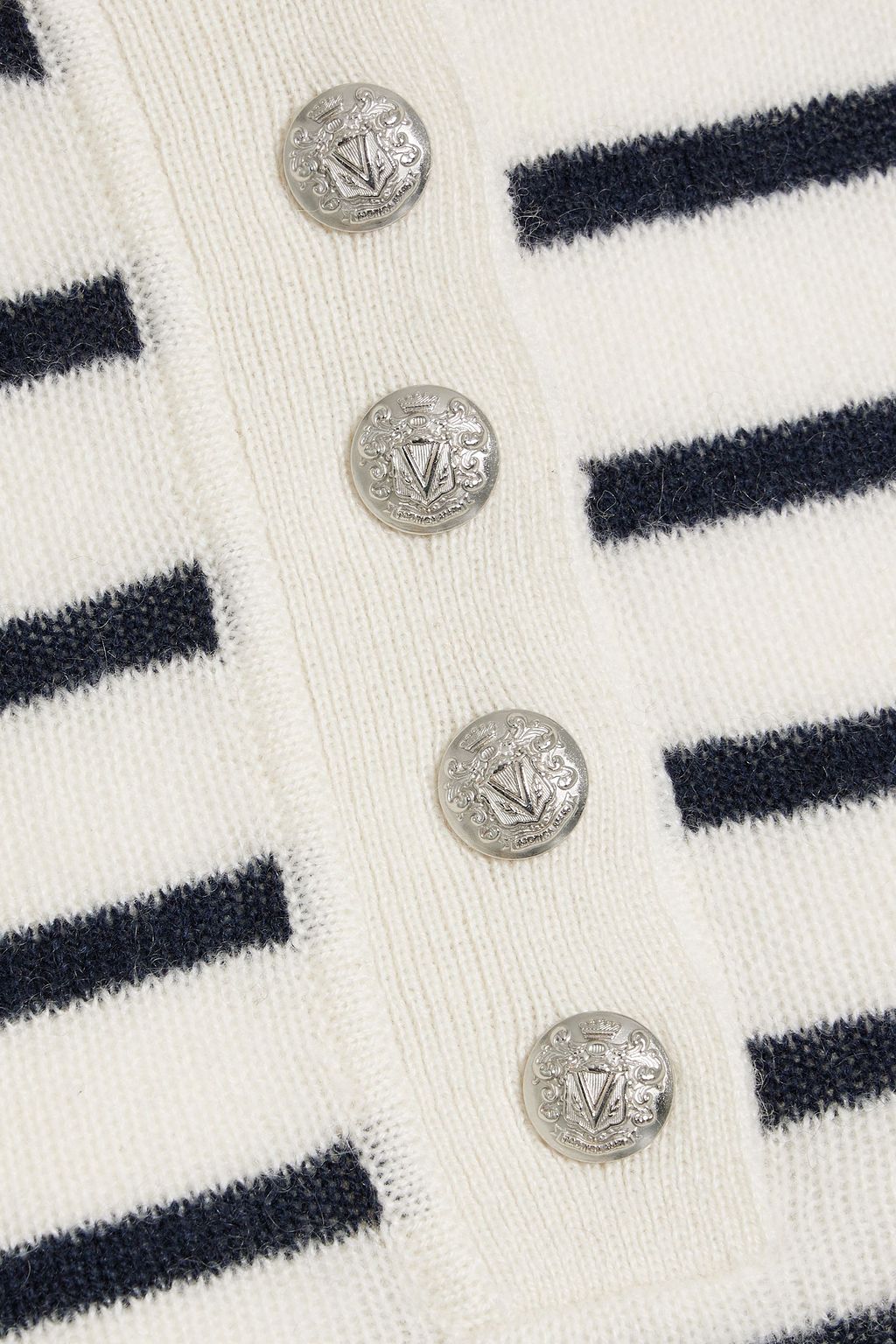 VERONICA BEARD Brandt striped cashmere polo sweater