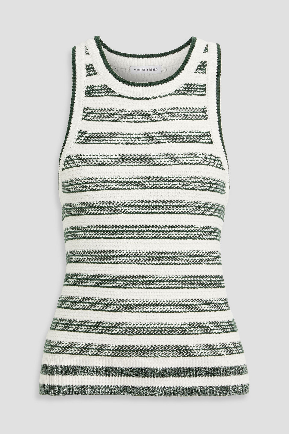 Jerrel striped jacquard-knit linen-blend tank