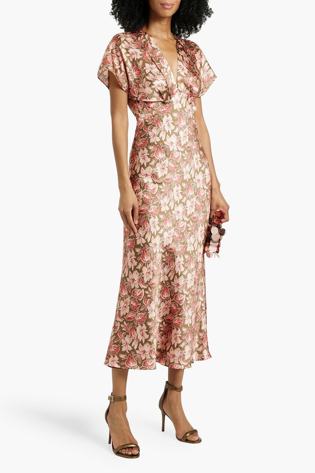 VERONICA BEARD Seymour floral-print silk-blend satin midi dress