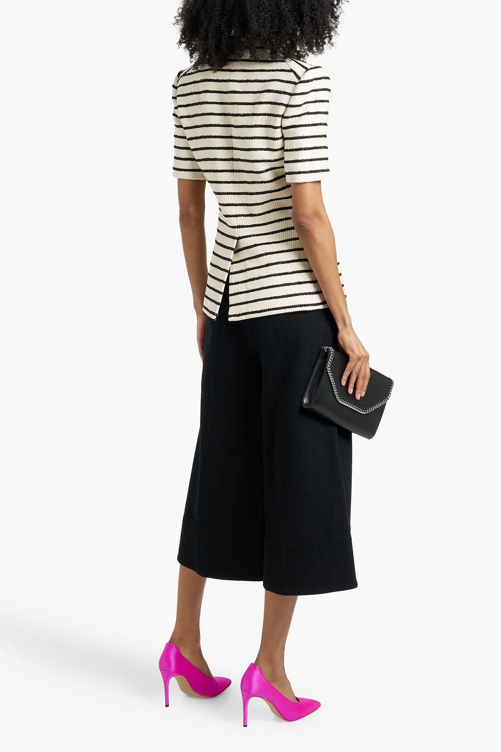 VERONICA BEARD Jenny Dickey double-breasted striped cotton-blend tweed jacket