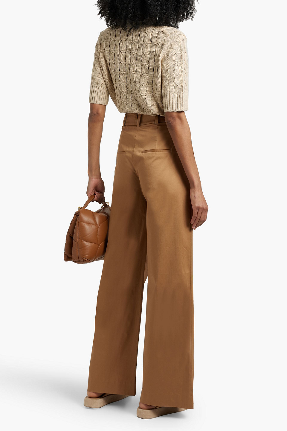 Veronica Beard Julietta Cable-knit Linen-blend Cardigan In Beige