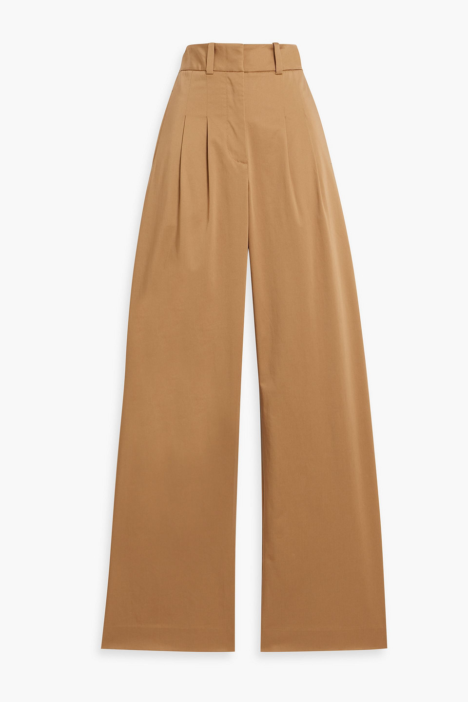 Veronica Beard Rennert Cotton-blend Wide-leg Pants In Light Brown