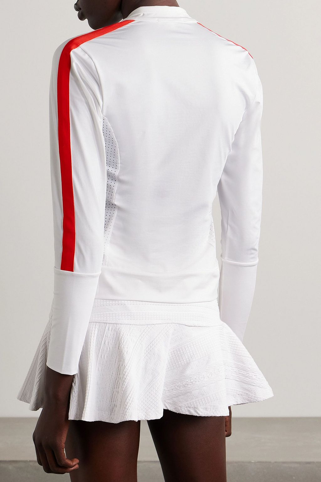 L'ETOILE SPORT Mesh-paneled stretch-jersey track jacket