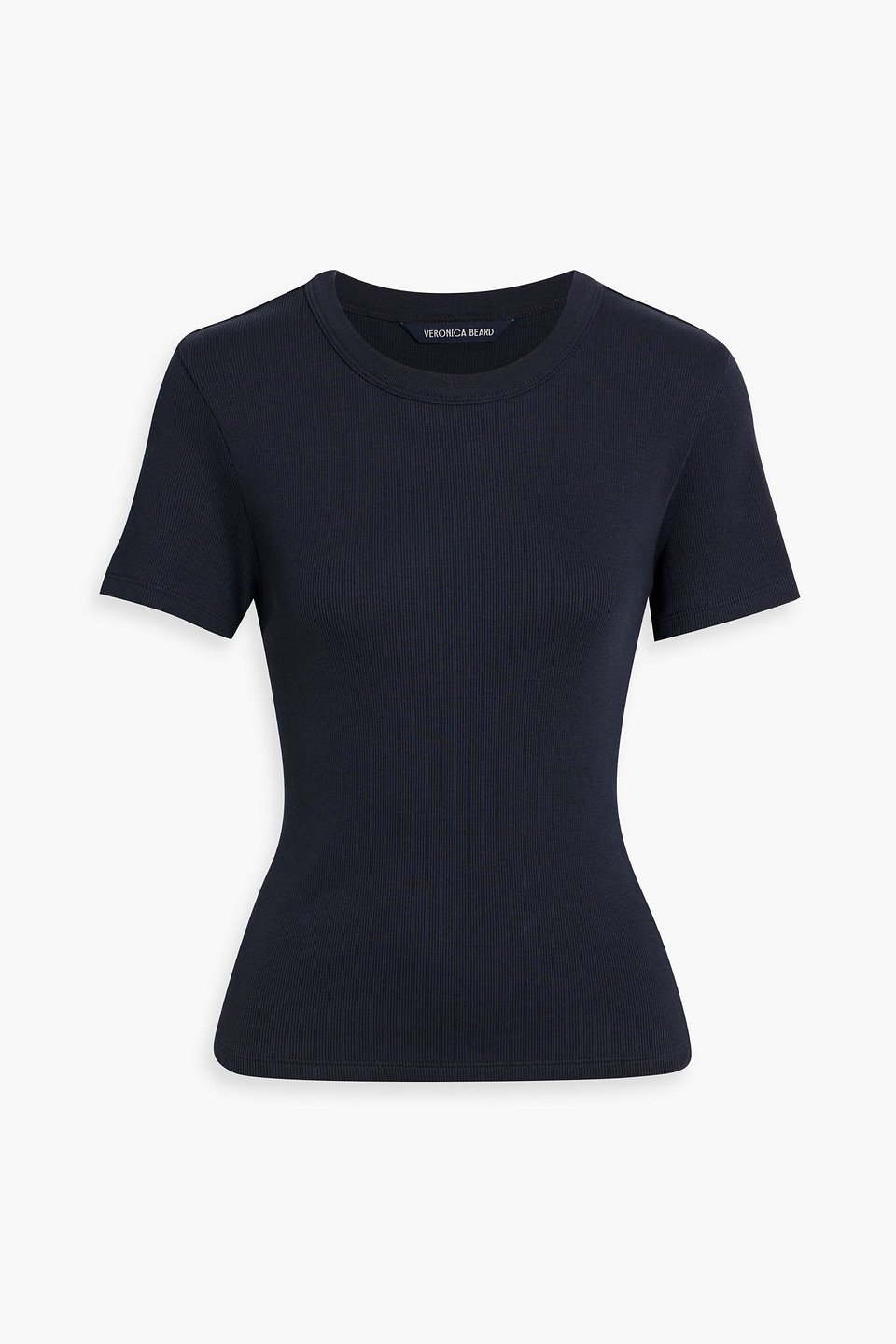 Veronica Beard Pruitt Ribbed Stretch-cotton T-shirt In Midnight Blue