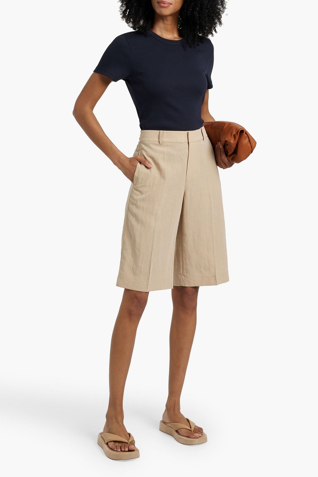VERONICA BEARD Pruitt ribbed stretch Pima-cotton T-shirt