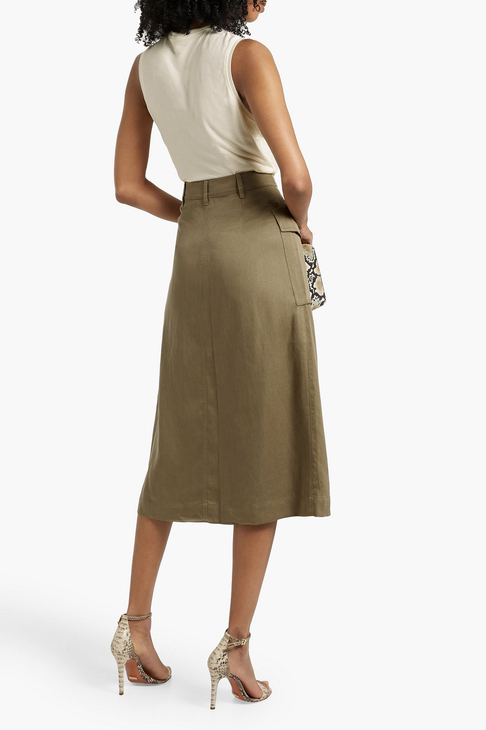 Ulla Johnson Gabi Ruched Cutout Lyocell-jersey Tank