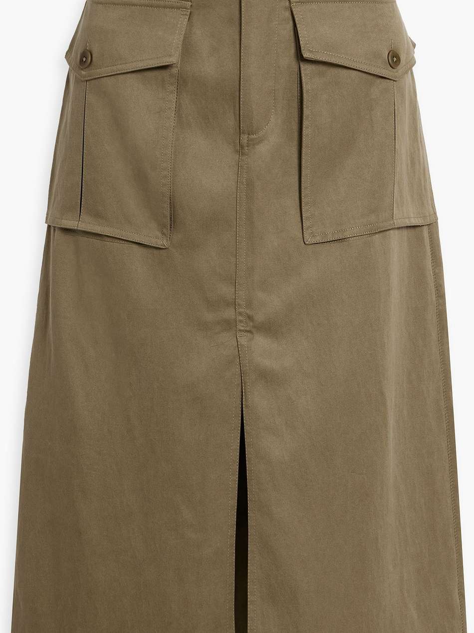 veria lyocell-blend twill midi skirt