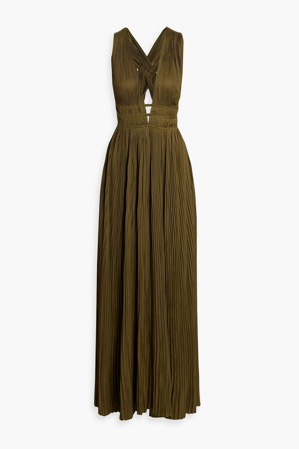 Ulla Johnson Veda Pleated Satin Maxi Dress