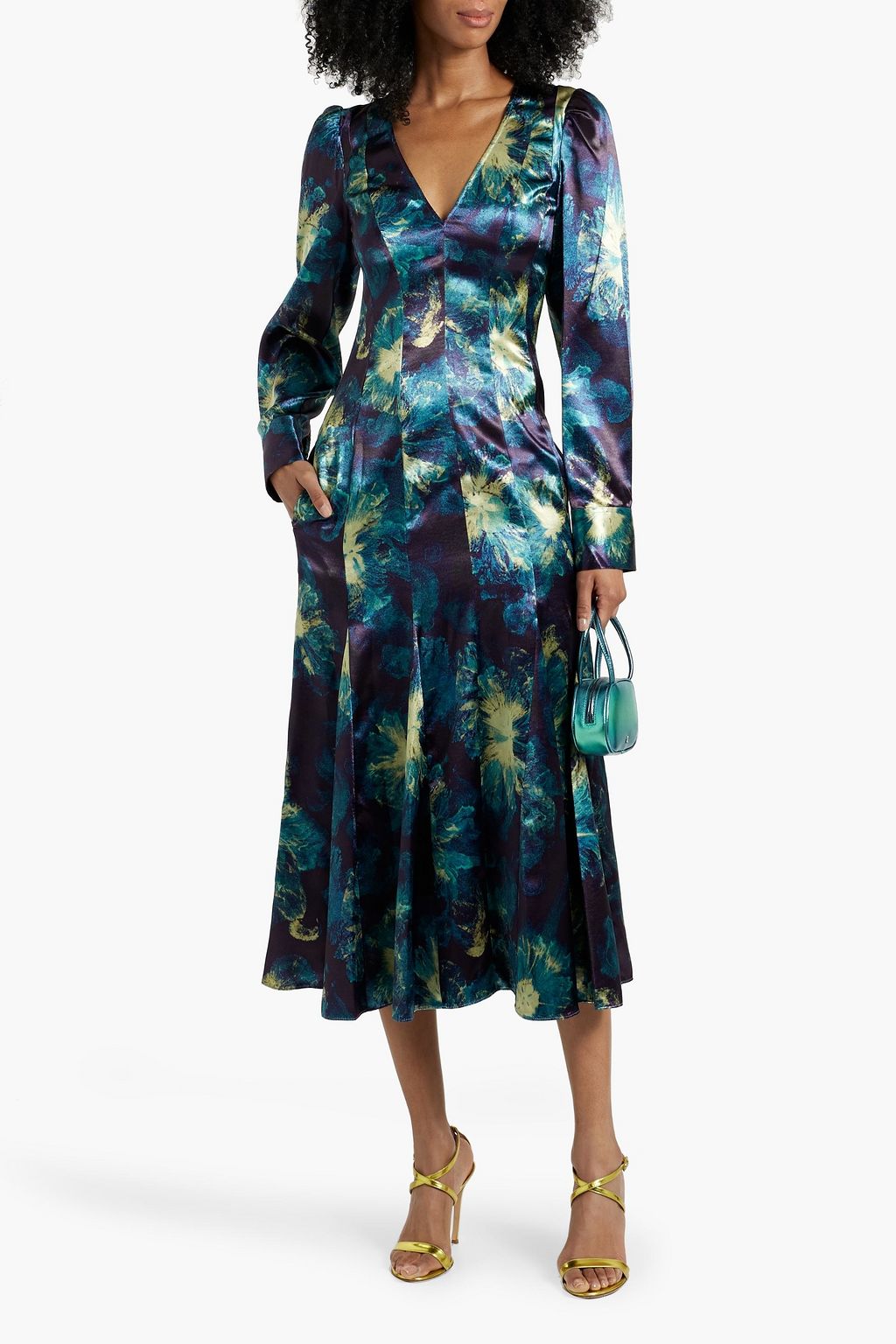 ULLA JOHNSON Acrou printed satin midi dress
