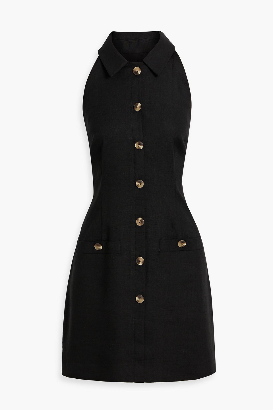 Veronica Beard Roxanne Linen-blend Mini Dress In Black