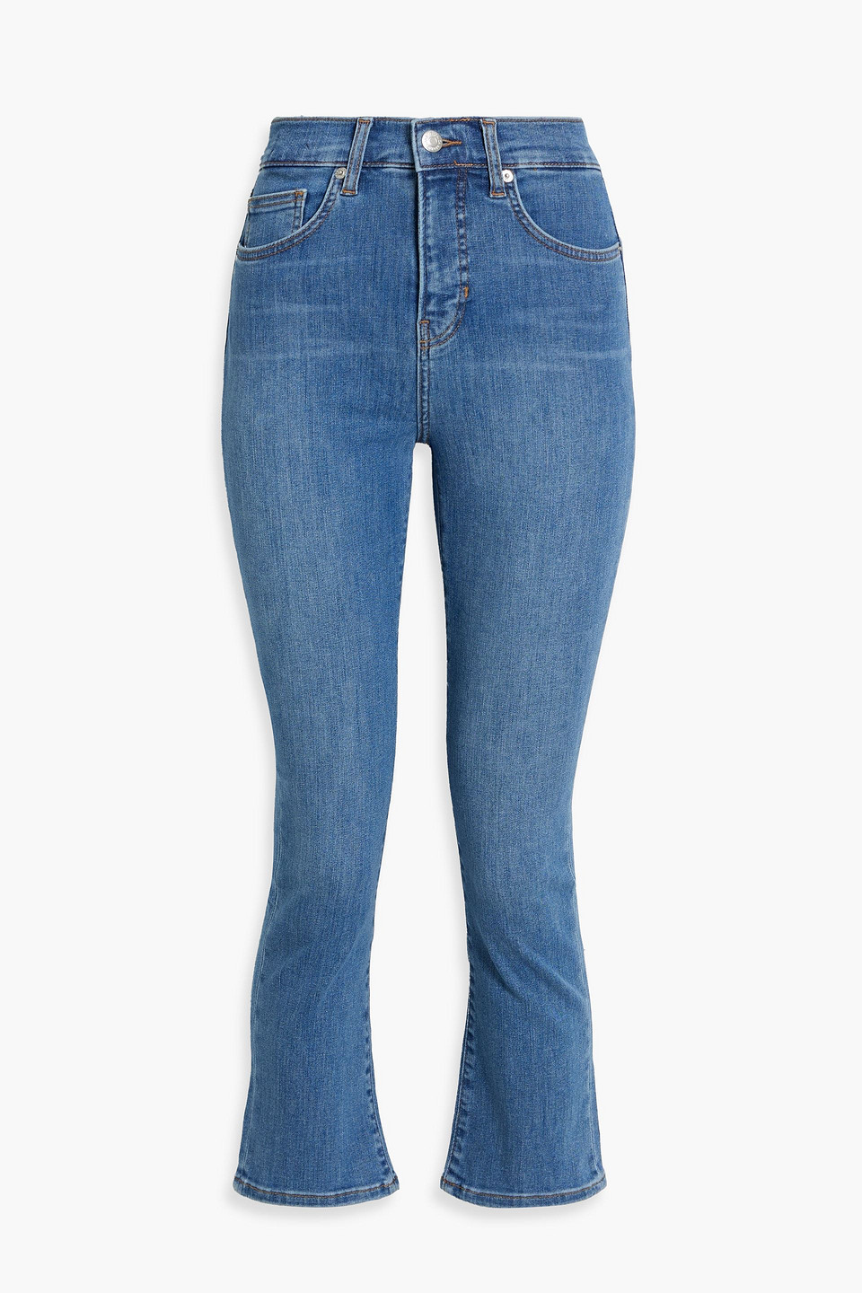 Veronica Beard Carly High-rise Kick-flare Jeans In Mid Denim