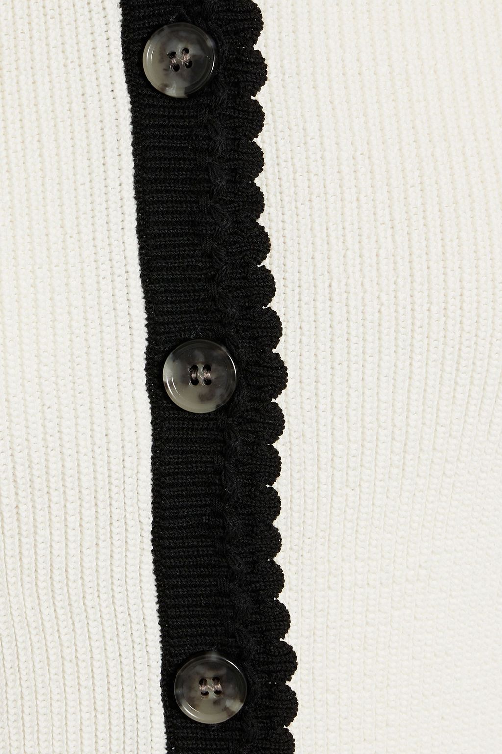 VERONICA BEARD Neroli scalloped ribbed cotton cardigan
