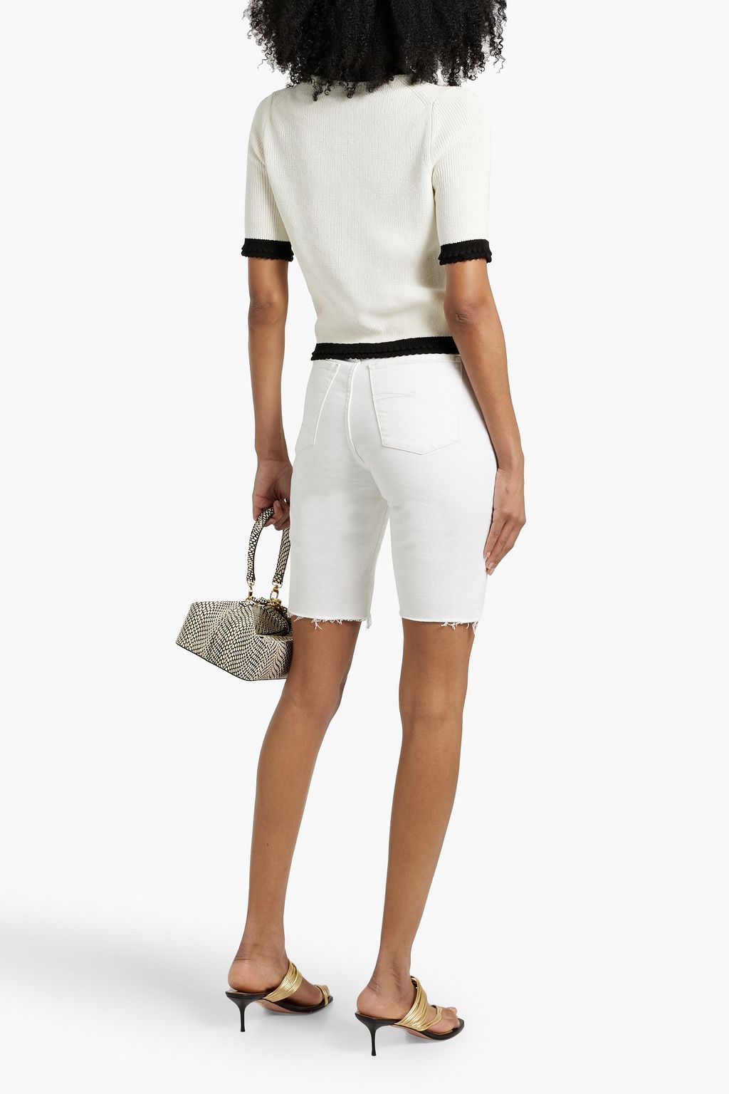 VERONICA BEARD Neroli scalloped ribbed cotton cardigan