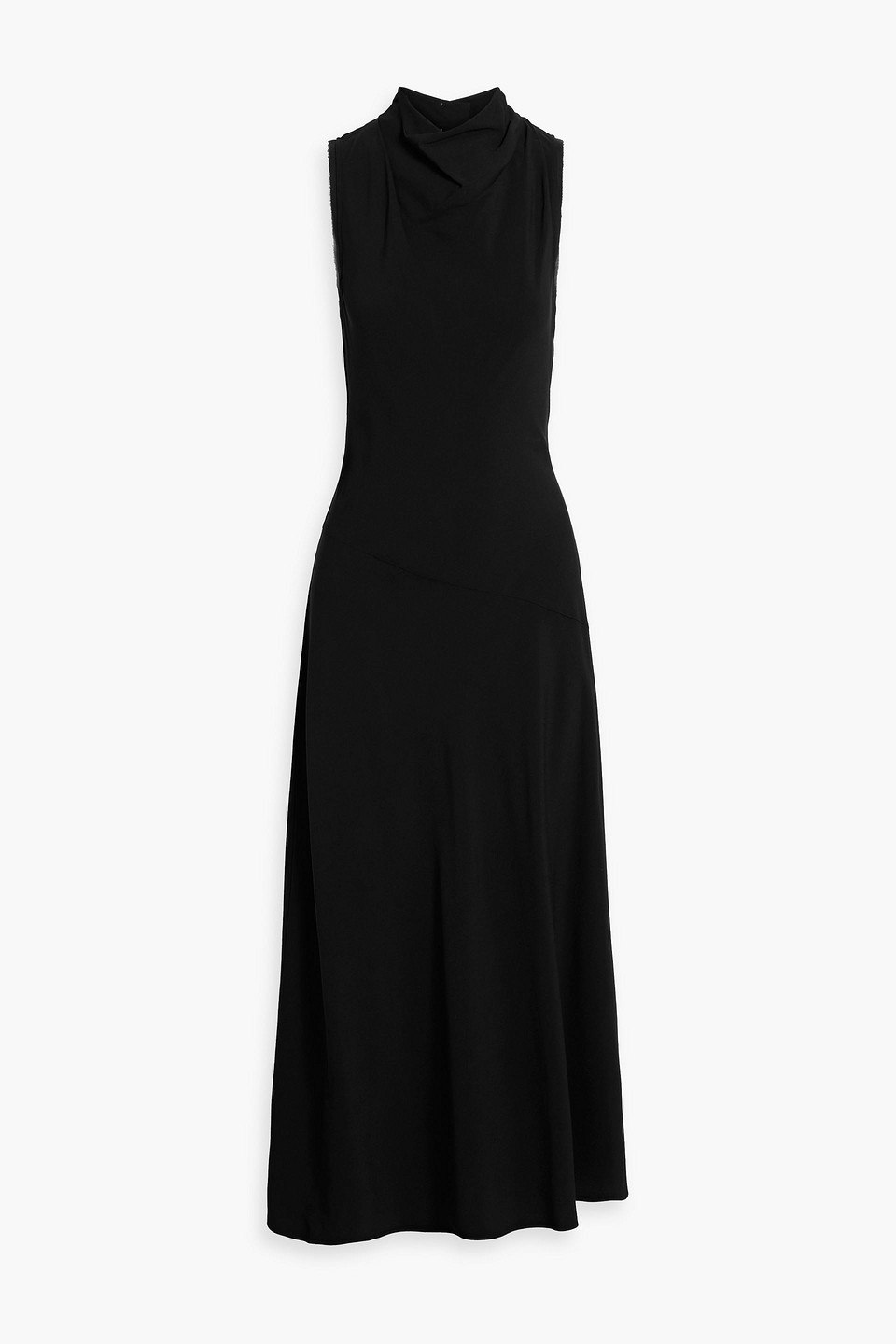 Ulla Johnson Kalena Draped Crepe Midi Dress In Black