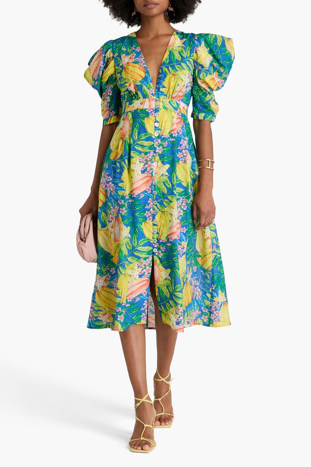 FARM RIO Midikleid aus Musselin aus einer Baumwollmischung mit Print