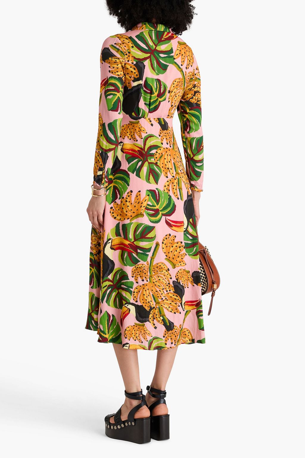 FARM RIO Midikleid aus Crêpe mit Print und Wickeleffekt