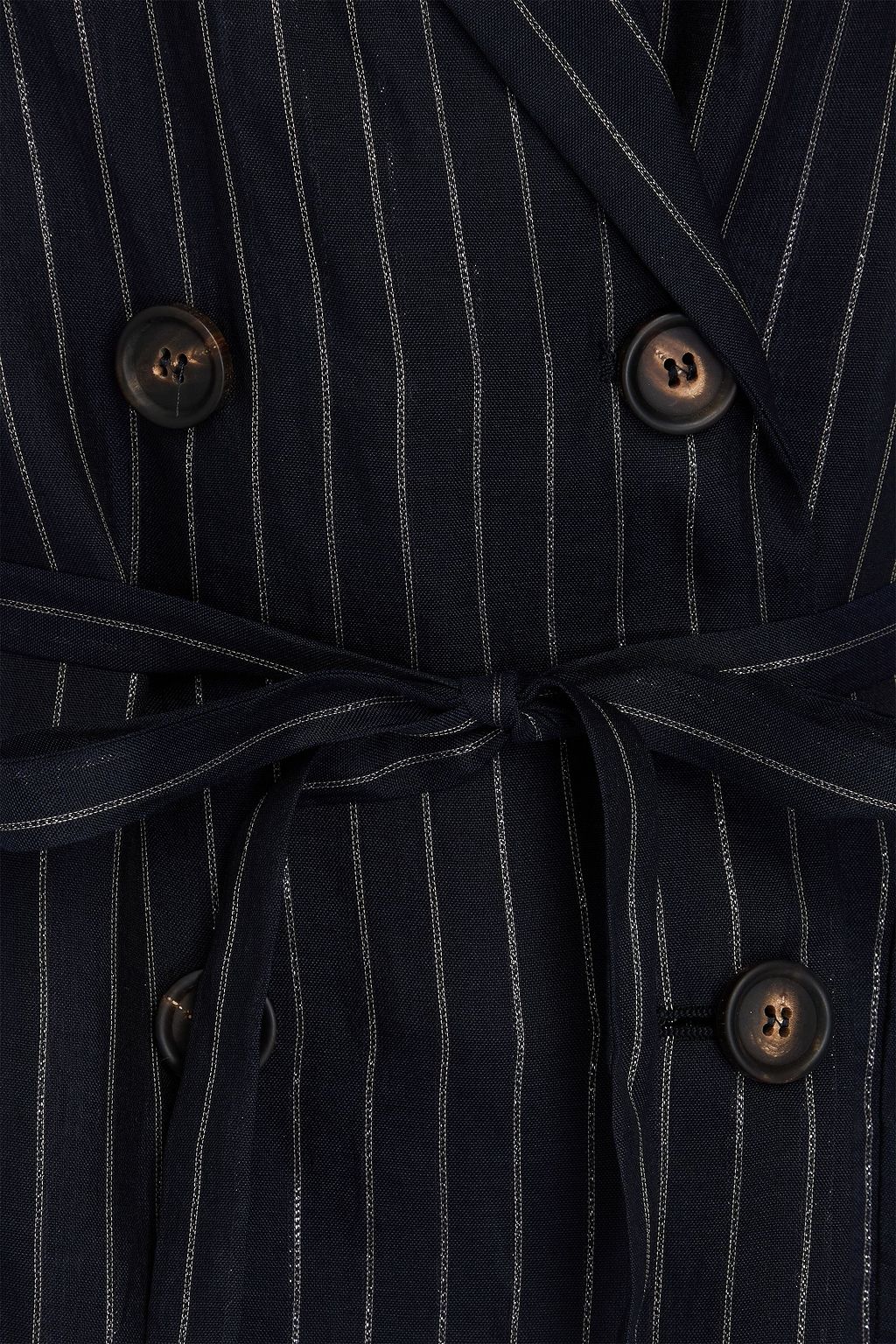 BRUNELLO CUCINELLI コットン混オーガンザ ダブルブレストベスト メタリック ピンストライプ