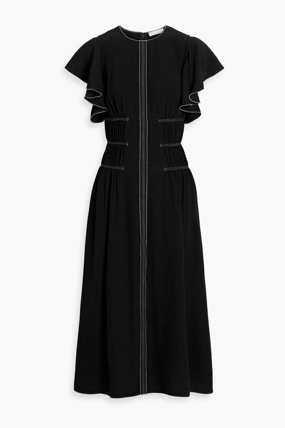 Ulla Johnson Anais Ruffled Embroidered Crepe Midi Dress