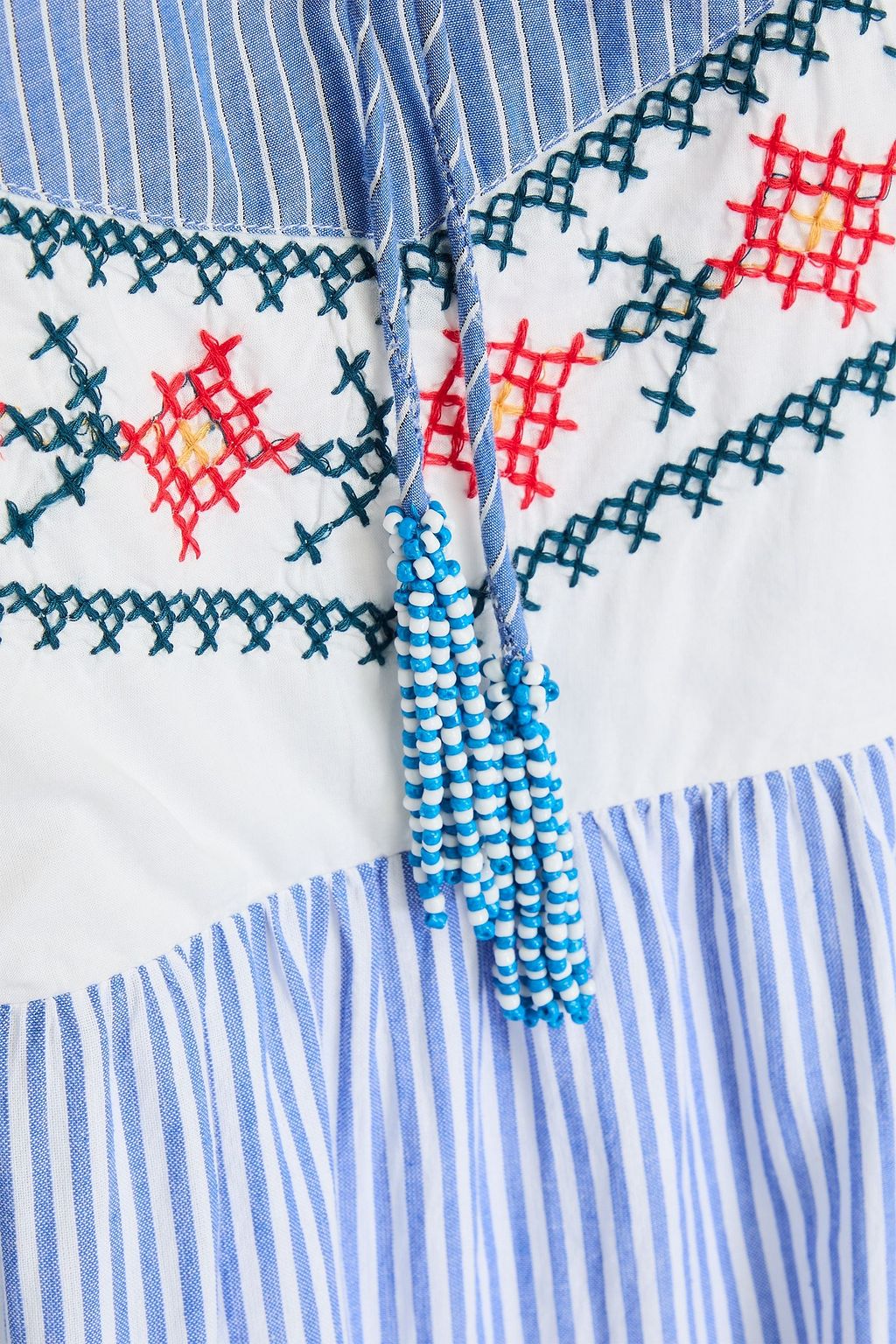 FARM RIO Embellished printed cotton-mousseline maxi dress