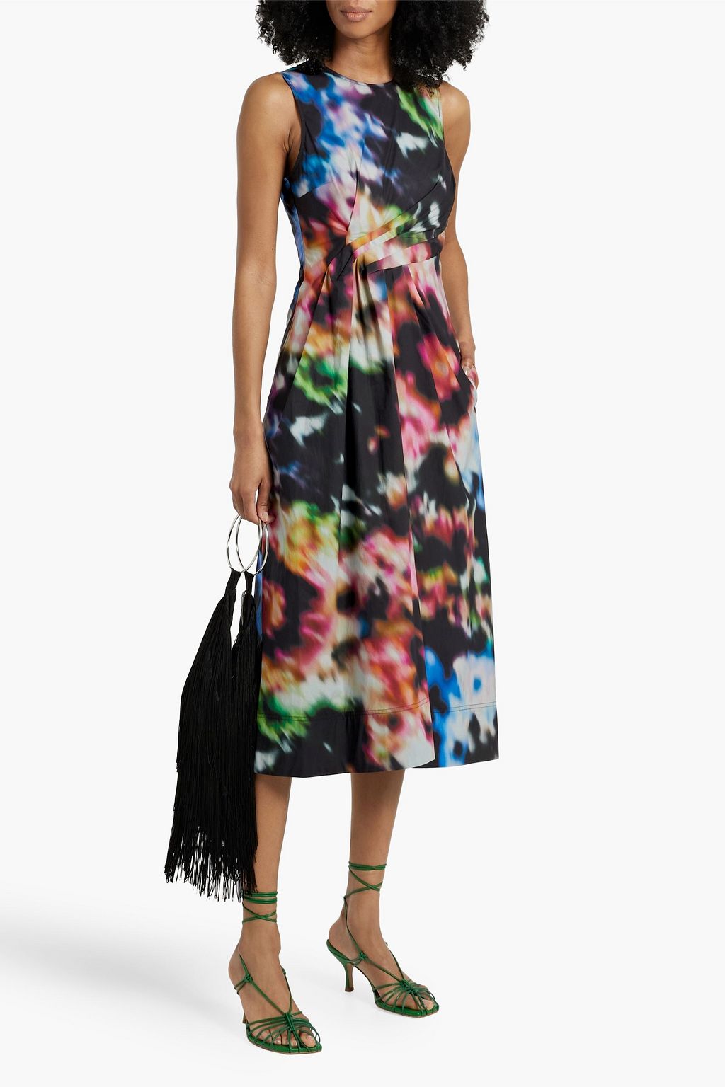 ULLA JOHNSON Davina printed cotton-poplin midi dress