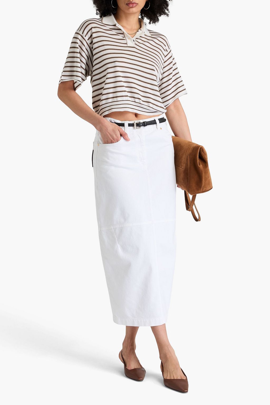 BRUNELLO CUCINELLI Denim midi skirt