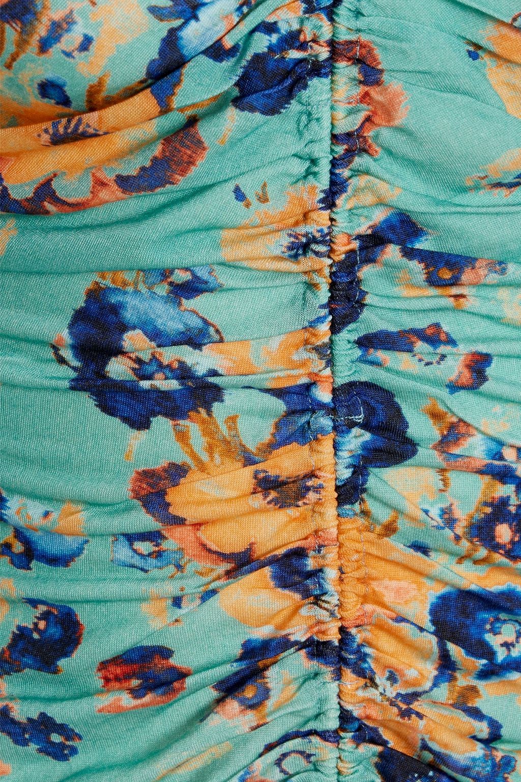 ULLA JOHNSON Gabi ruched floral-print Lyocell-jersey top