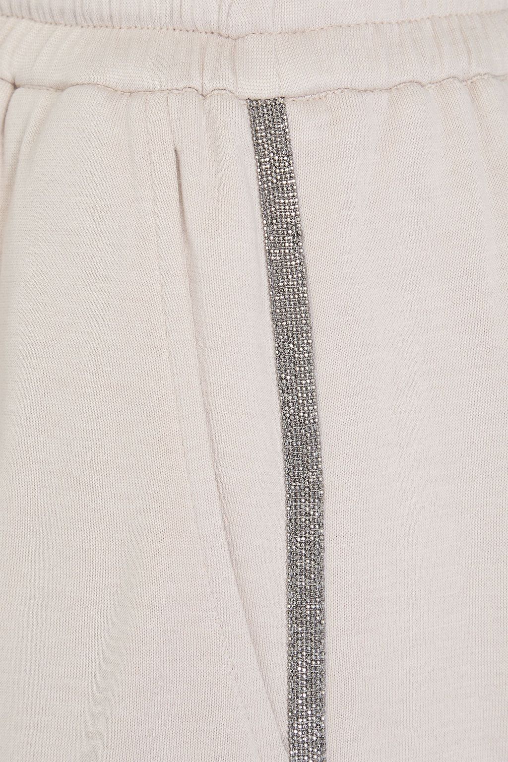 BRUNELLO CUCINELLI コットン混ジャージー トラックパンツ ビーズ付き
