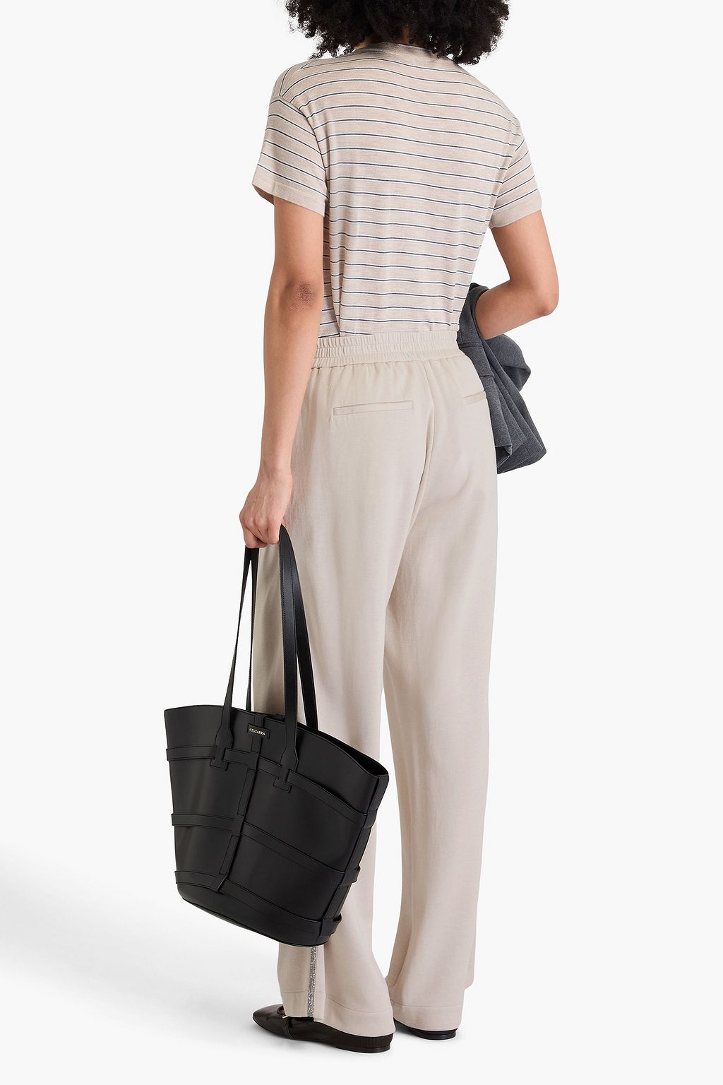 BRUNELLO CUCINELLI コットン混ジャージー トラックパンツ ビーズ付き