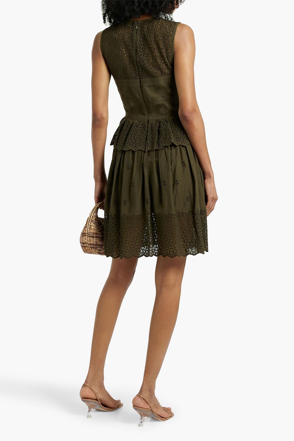 ULLA JOHNSON Jessa tiered broderie anglaise cotton mini dress