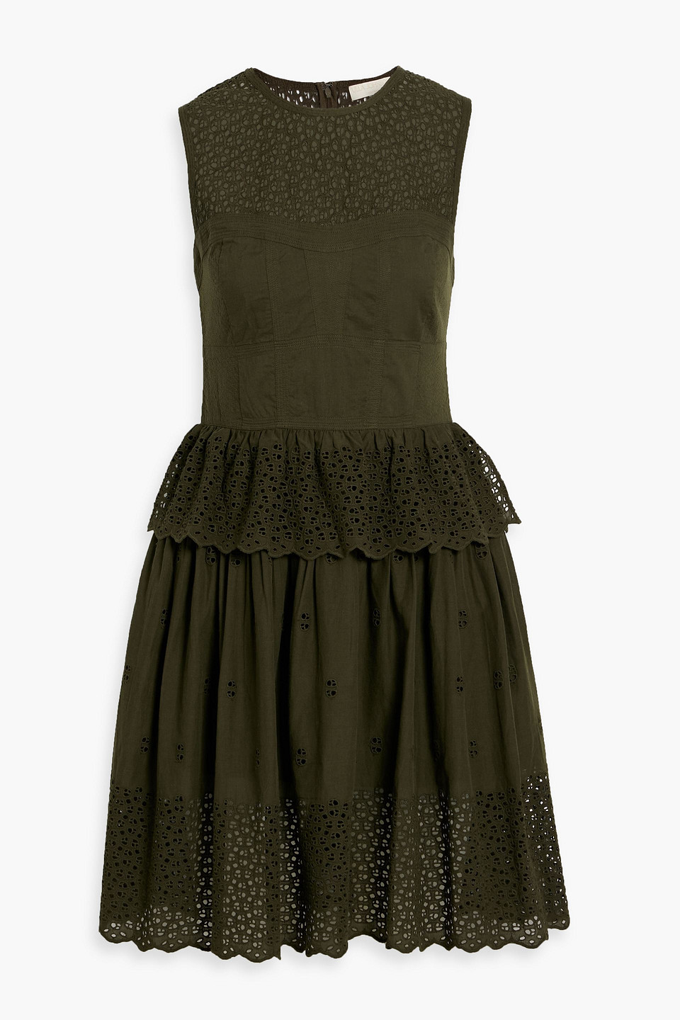 Ulla Johnson Jessa Tiered Broderie Anglaise Cotton Mini Dress